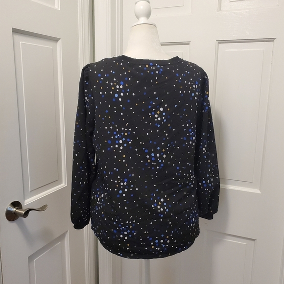 PopSugar Black Polka Dot Blouse Size XL, Business Casual - Picture 4 of 9